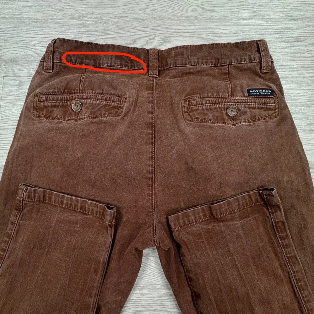 VTG Navigare Men's Pants Soft Slim Fit Brown Size 50 32(?) Italy Limited Retro